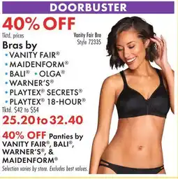 Boscov's Vanity Fair Bra Style offer
