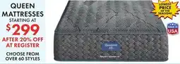 Boscov's QUEEN MATTRESSES offer