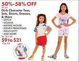 Boscov's Girls Character Tees, Sets, Shorts, Dresses, & More offer