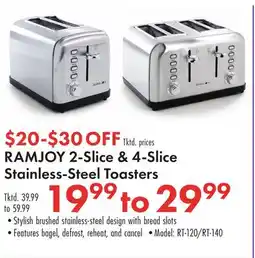 Boscov's RAMJOY 2-Slice & 4-Slice Stainless-Steel Toasters offer