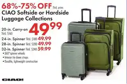 Boscov's CIAO Softside or Hardside Luggage Collections offer