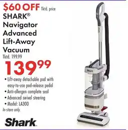 Boscov's SHARK Navigator Advanced Lift-Away Vacuum offer