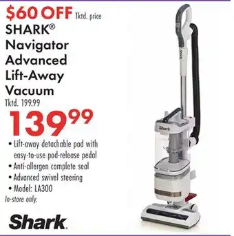 Boscov's SHARK Navigator Advanced Lift-Away Vacuum offer