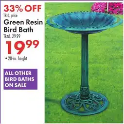 Boscov's Green Resin Bird Bath offer