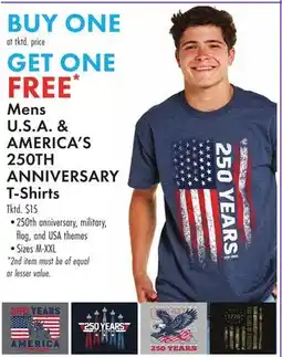 Boscov's Mens U.S A. & AMERICA'S 250TH ANNIVERSARY T-Shirts offer