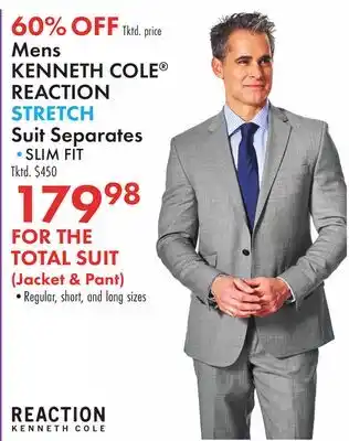Boscov's Mens KENNETH COLE REACTION STRETCH Suit Separates offer