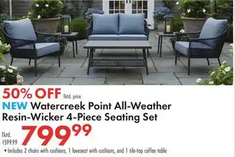 Boscov's Watercreek Point All-Weather Resin-Wicker 4-Piece Seating Set offer