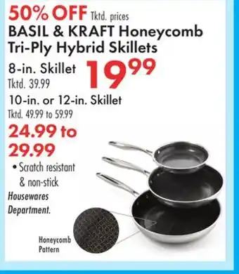 Boscov's BASIL & KRAFT Honeycomb Tri-Ply Hybrid Skillets offer