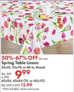 Boscov's Spring Table Linens offer