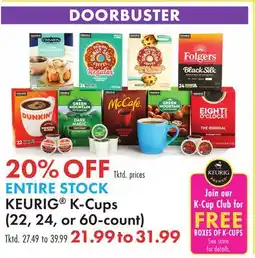 Boscov's KEURIG K-Cups (22, 24, or 60-count) offer