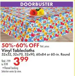 Boscov's Vinyl Tablecloths offer