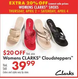 Boscov's Womens CLARKS Cloudsteppers offer