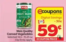 Weis Markets Weis Quality Canned Vegetables offer