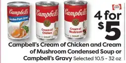 Weis Markets Campbell's Cream of Chicken and Cream of Mushroom Condensed Soup or Campbell's Gravy offer