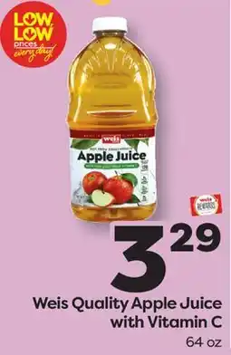 Weis Markets Weis Quality Apple Juice with Vitamin C offer