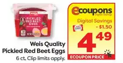 Weis Markets Weis Quality Pickled Red Beet Eggs offer