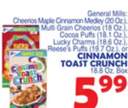 Bravo Supermarkets CINNAMON TOAST CRUNCH 18.8 Oz. Box offer