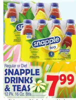 Bravo Supermarkets SNAPPLE DRINKS & TEAS offer