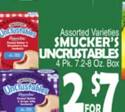 Bravo Supermarkets SMUCKER'S UNCRUSTABLES offer
