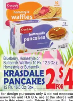 Bravo Supermarkets KRASDALE PANCAKES offer