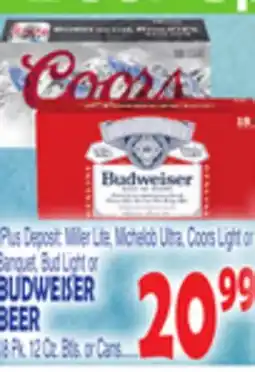 Bravo Supermarkets BUDWEISER BEER offer