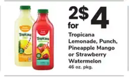 ACME Tropicana Lemonade, Punch, Pineapple Mango or Strawberry Watermelon offer