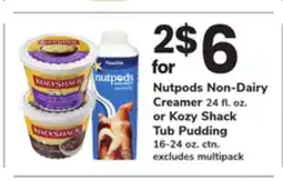 ACME Nutpods Non-Dairy Creamer 24 fl. oz. or Kozy Shack Tub Pudding 16-24 oz. ctn offer