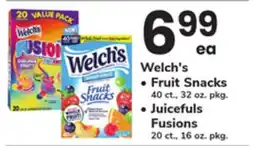 ACME Welch's Fruit Snacks 40 ct., 32 oz. pkg., Juicefuls Fusions 20 ct., 16 oz. pkg offer