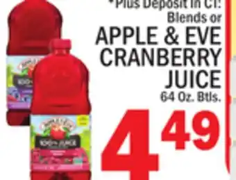 C Town APPLE & EVE CRANBERRY JUICE offer