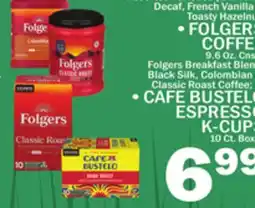 C Town FOLGERS COFFEE 9.6 Oz. Cnstr ESPRESSO K-CUPS 10 Ct. Boxes offer