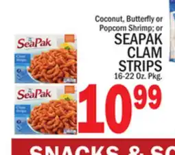 C Town SEAPAK CLAM STRIPS 16-22 Oz. Pkg offer