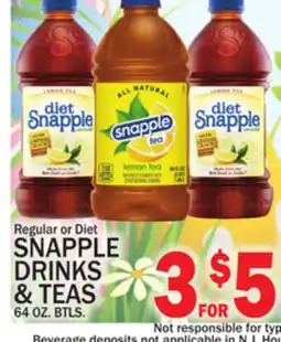 C Town SNAPPLE DRINKS & TEAS offer