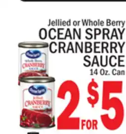 C Town OCEAN SPRAY CRANBERRY SAUCE offer