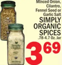 C Town SIMPLY ORGANIC SPICES .78-4.7 Oz. Jar offer
