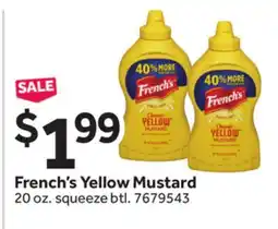 Stop&Shop French's Yellow Mustard offer