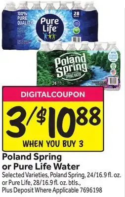 Stop&Shop Poland Spring or Pure Life Water offer
