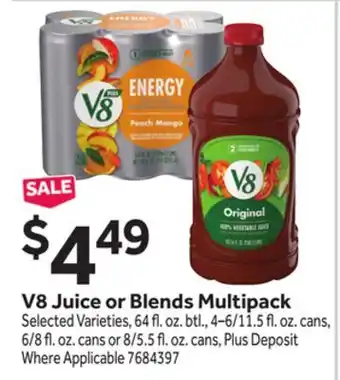 Stop&Shop V8 Juice or Blends Multipack offer