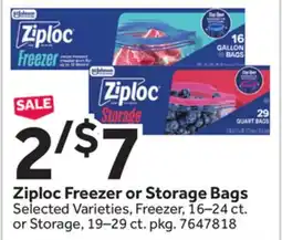 Stop&Shop Ziploc Freezer or Storage Bags offer