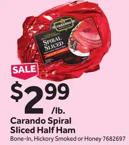 Stop&Shop Carando Spiral Sliced Half Ham offer
