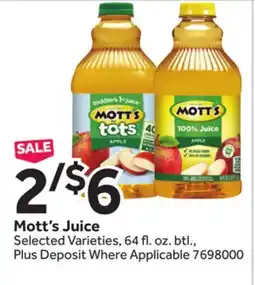 Stop&Shop Mott's Juice offer