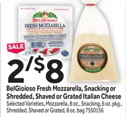Stop&Shop BelGioioso Fresh Mozzarella, Snacking or Shredded, Shaved or Grated Italian Cheese offer