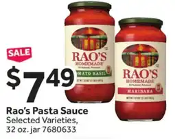 Stop&Shop Rao's Pasta Sauce offer