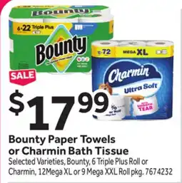 Stop&Shop Bounty Paper Towels or Charmin Bath Tissue offer
