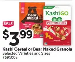 Stop&Shop Kashi Cereal or Bear Naked Granola offer