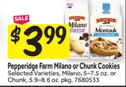 Stop&Shop Pepperidge Farm Milano or Chunk Cookies offer