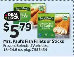 Stop&Shop Mrs. Paul's Fish Fillets or Sticks offer