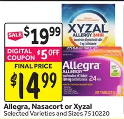 Stop&Shop Allegra, Nasacort or Xyzal offer