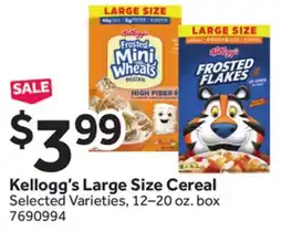Stop&Shop Kellogg's Large Size Cereal offer