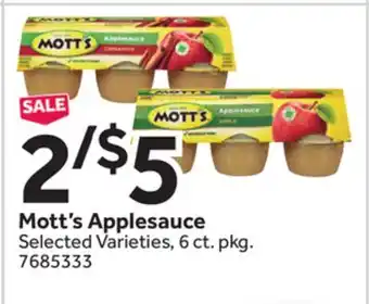 Stop&Shop Mott's Applesauce offer