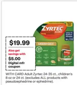 CVS Adult Zyrtec 24-35 ct., children's 8 oz or 24 ct offer
